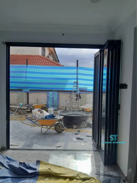 Folding Door With Security Mesh — Security Mesh by ST Glass Aluminium thumbnail 3