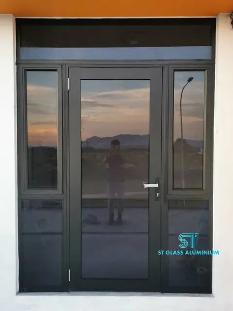 Shopfront Swing Door — Glass Partition & Glass Work by ST Glass Aluminium thumbnail 2