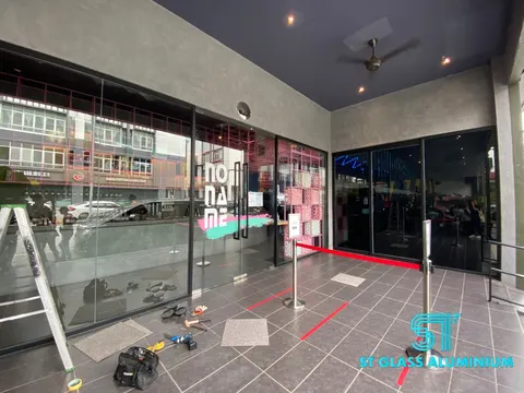 Tempered Glass Door — Tempered Glass Door by ST Glass Aluminium thumbnail 3