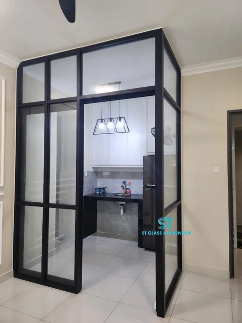 Wet And Dry Kitchen Partitions — Glass Partition & Glass Work by ST Glass Aluminium thumbnail 2